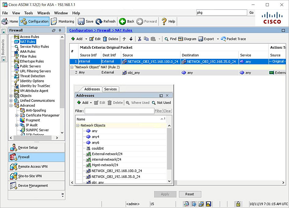 Screenshot of the Add NAT Rule done